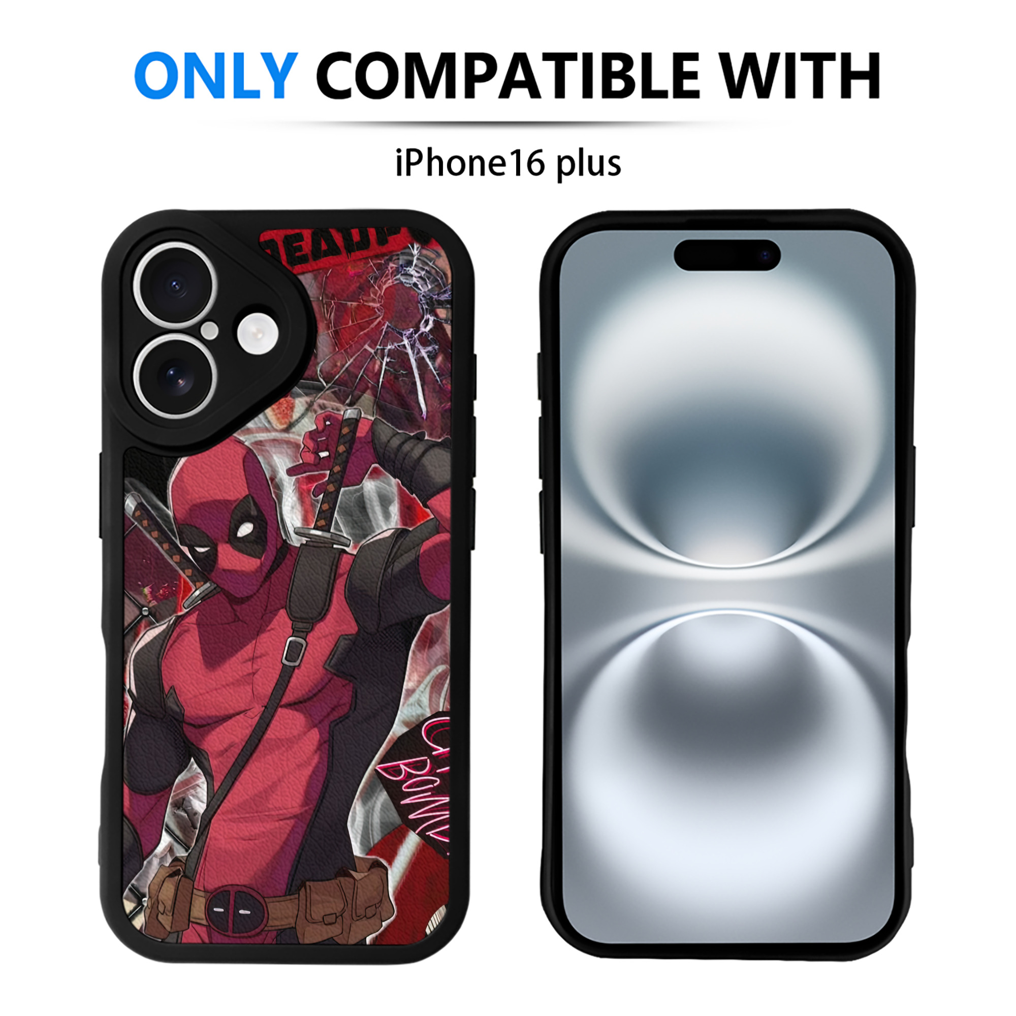 （画像用） Deadpool デッドプール 【iPhone 16シリーズ対応】シリコンスマホケース（レザー調） 材質：シリコン